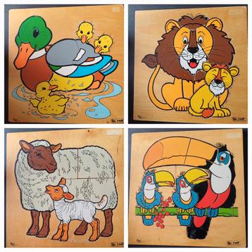Rolf  17 mooie houten dierenpuzzels van school! beschikbaar voor biedingen