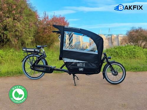 Tweedehands elektrische Gazelle cabby met toebehoren, Fietsen en Brommers, Fietsen | Bakfietsen, Zo goed als nieuw, Gazelle, 2 kinderen