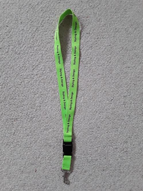 Keycord - tekst Styling en design - fris groen -, Verzamelen, Sleutelhangers, Nieuw, Merk, Ophalen of Verzenden