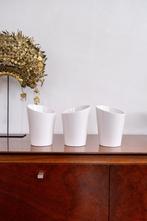Moderne Witte Plantenpotten Binnenplanten 3 Stuks, Tuin en Terras, Bloempotten, Gebruikt, Rond, Binnen, Ophalen of Verzenden