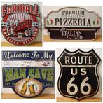 Pin up vrouw route 66 motor reclamebord van metaal wandbord, Info@deconoord.nl, Deco Noord, Nieuw, Ophalen of Verzenden