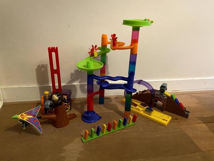 Knikkerbaan met domino, Kinderen en Baby's, Speelgoed | Bouwstenen, Gebruikt, Ophalen