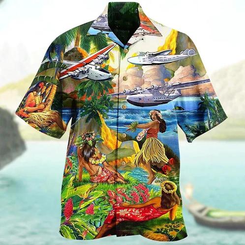 Hawaii overhemd 2 (heren mannen feest shirt tropisch zomer), Kleding | Heren, Overhemden, Nieuw, Verzenden