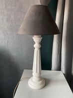 Witte Tafellamp met Zwarte/Grijze Kap, Ophalen, Gebruikt, Hout, Minder dan 100 cm