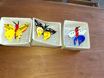 Glazen Vlinders - Set van 3 beschikbaar voor biedingen