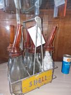 Oilie flessen met rek shell esso mobil texaco, Ophalen, Gebruikt, Auto's