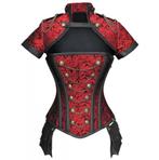 Rood zwart korset met kettingen gothic sexy dames vrouwen, Verzenden, Body of Korset