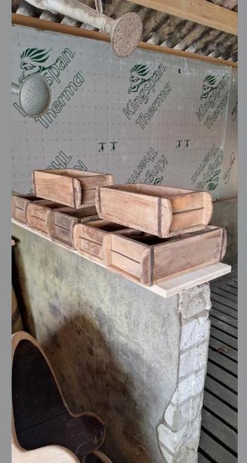 Badkamer toilet decoratie steenmalle houten bakjes  beschikbaar voor biedingen