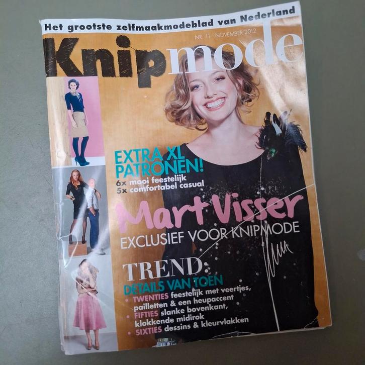 Knipmode 11 2012 Mart Visser naaipatronen 20s 50s 60s, Hobby en Vrije tijd, Kledingpatronen, Zo goed als nieuw, Overige typen