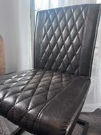 Eetkamerstoelen - vintage deluxe brown - stalen onderframe, Ophalen, Gebruikt