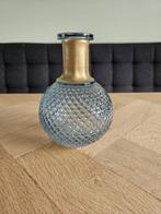 Vaasje glauw/goud groot, Blauw, Nieuw, Ophalen of Verzenden, Glas