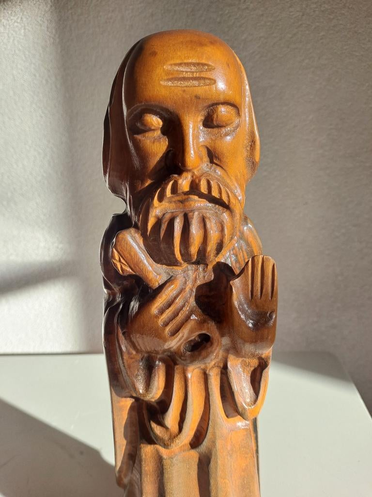 Houten beeld van Petrus de sleutelbewaarder, Ophalen of Verzenden