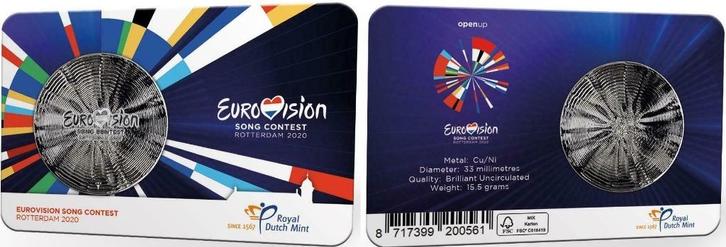 65 jaar Eurovisie Songfestival Coincard, Postzegels en Munten, Penningen en Medailles, Overige materialen, Nederland, Verzenden