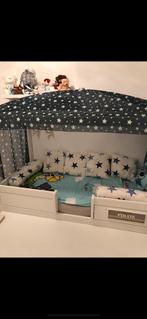 Life Time bed met blauwe hemel en bedlade top kwaliteit !, Ophalen of Verzenden, Zo goed als nieuw, Halfhoogslaper