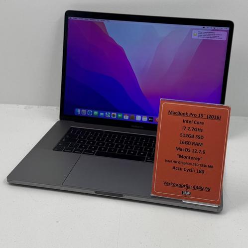 MacBook Pro 2016 15inch Laptop | Touchbar | Intel Core i7 51, Computers en Software, Apple Macbooks, Zo goed als nieuw, MacBook Pro
