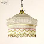 Antieke vintage Art Nouveau hanglamp met pegels / kralen, Huis en Inrichting, Lampen | Hanglampen, Gebruikt, Ophalen of Verzenden