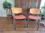 Twee Marko stoelen, rood-bruin, Huis en Inrichting, Stoelen, Ophalen, Twee, Overige kleuren, Metaal