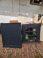 Hardhouten Boerendeur met glas, Doe-het-zelf en Verbouw, Deuren en Horren, Ophalen, Gebruikt, 80 tot 100 cm, Buitendeur