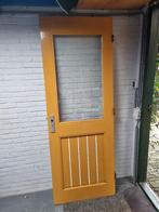 schuurdeur hardhout, Ophalen, Gebruikt, Buitendeur, 200 tot 215 cm