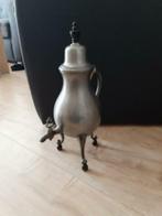 Tinnen Kraantjeskan op geel koper komfoor, Antiek en Kunst, Antiek | Tin, Ophalen of Verzenden