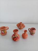 Set van 5 Aardewerk Miniatuur Vaasjes, Huis en Inrichting, Gebruikt, Overige kleuren, Aardewerk of Porselein, Ophalen of Verzenden