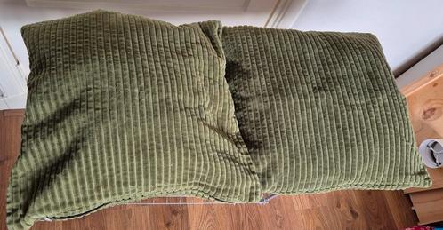 4 sierkussens mosgroen, Huis en Inrichting, Woonaccessoires | Kussens, Gebruikt, Groen, Vierkant, Ophalen
