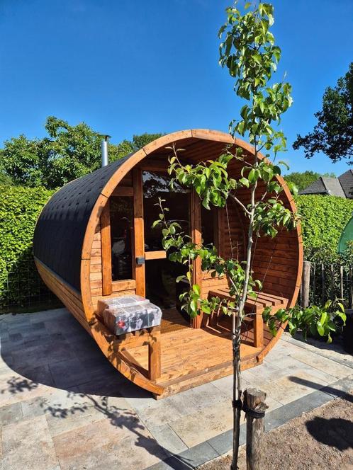 Sauna barrel Compleet met Harvia M3 houtkachel, Sport en Fitness, Sauna, Nieuw, Complete sauna, Fins of Traditioneel, Ophalen of Verzenden