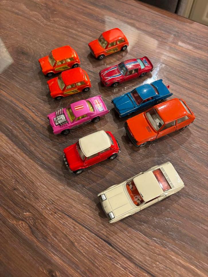 Vintage Speelgoedautos mini cooper Renault 5 en andere, Hobby en Vrije tijd, Modelauto's | 1:43, Gebruikt, Auto, Overige merken