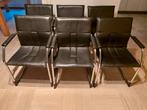 eetkamerstoelen leder, Huis en Inrichting, Ophalen, Leder, Gebruikt, Zwart