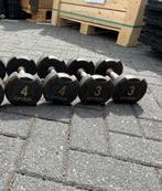 3 en 4 kg rubberen dumbbells dumbbell set gewichten, Dumbbell, Gebruikt, Dumbbells, Ophalen of Verzenden