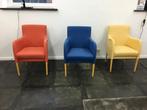 4 design showroom stoelen 4 kleuren blauw-wit-oranje-geel, Ophalen, Nieuw, Overige kleuren, Vier