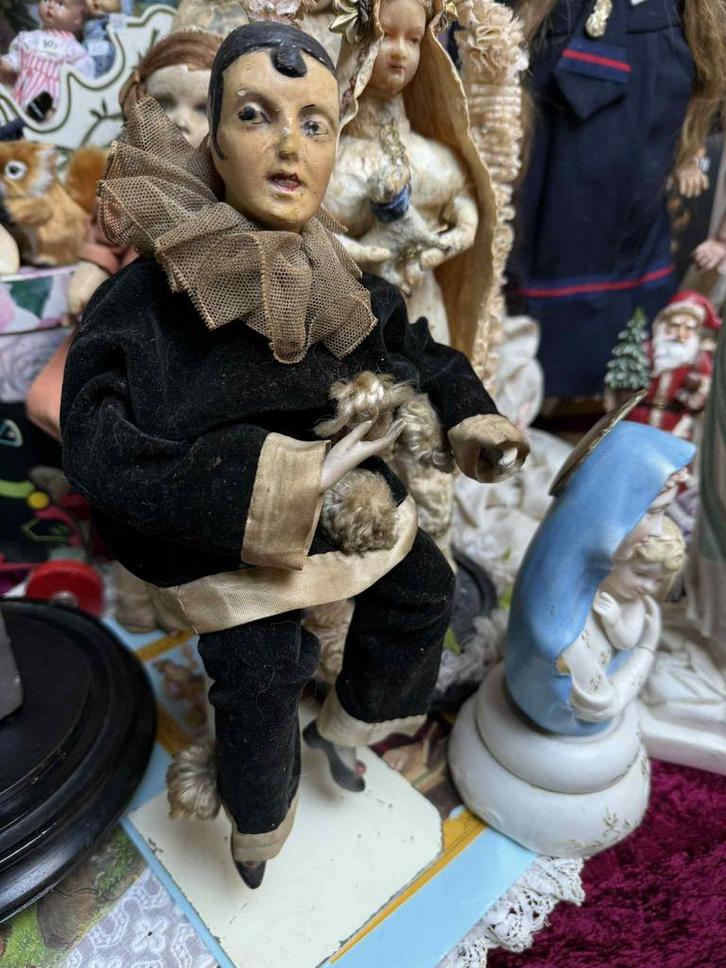 Oude antieke pop ** Pierrot **, Antiek en Kunst, Antiek | Speelgoed, Ophalen of Verzenden