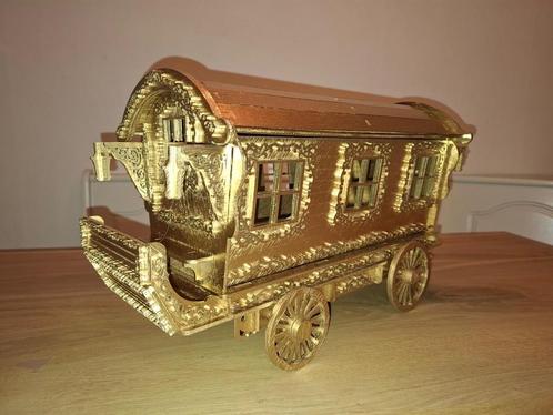 Goudkleurige Miniatuur Woonwagen, Antiek en Kunst, Antiek | Speelgoed, Ophalen