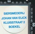Sticker: Siersmederij Johan van Eijck - Boekel, Verzamelen, Stickers, Overige typen, Ophalen of Verzenden, Zo goed als nieuw