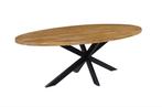Eettafel Mango Ovaal Metalen Poot Japandi Industrieel, Huis en Inrichting, Tafels | Eettafels, Ophalen, 100 tot 150 cm, Vijf personen of meer