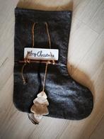Grijze kerstsok met Merry Christmas Voor decoratie, Diversen, Kerst, Ophalen of Verzenden