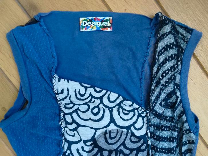 DESIGUAL jurk blauw grijs maat M, Kleding | Dames, Jurken, Zo goed als nieuw, Maat 38/40 (M), Blauw, Boven de knie, Ophalen of Verzenden