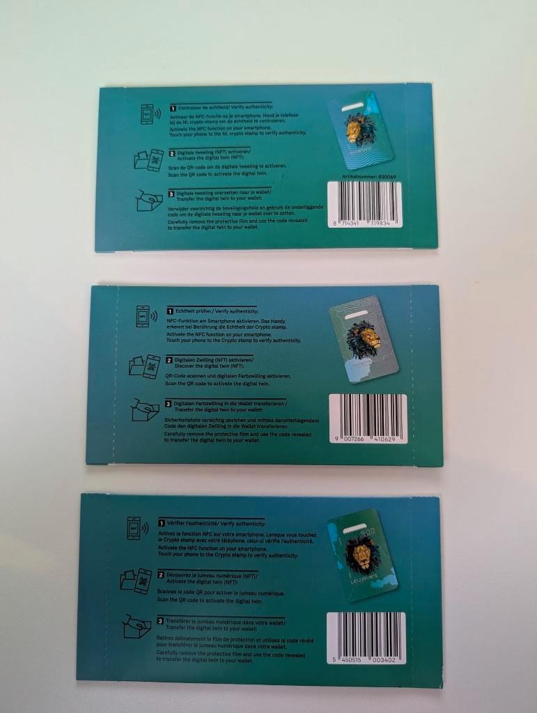 ≥ Postzegel Crypto Stamp Lion (NL, DE & LU) Limited Editions — Postzegels |  Thematische zegels — Marktplaats