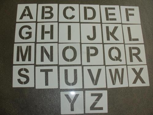 1274- 5-HERBRUIKBAAR SJABLOON – ALFABET LETTERS 8 cm, Hobby en Vrije tijd, Knutselen, Nieuw, Materiaal, Verzenden