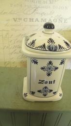 antieke delfsblauwe zout pot gesigneerd, Antiek en Kunst, Ophalen of Verzenden