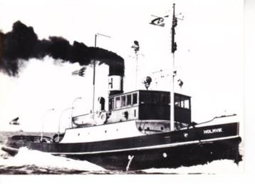 Scheepvaart,- Stoomsleper,,Holmvik''  15X10CM. 24-08 beschikbaar voor biedingen