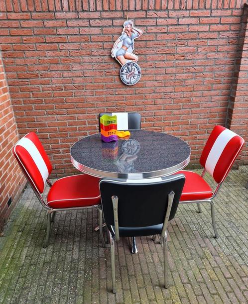 FIFTIES SIXTIES AMERIKAANSE BEL AIR DINER STOELEN MET TAFEL, Huis en Inrichting, Stoelen, Zo goed als nieuw, Vijf, Zes of meer stoelen