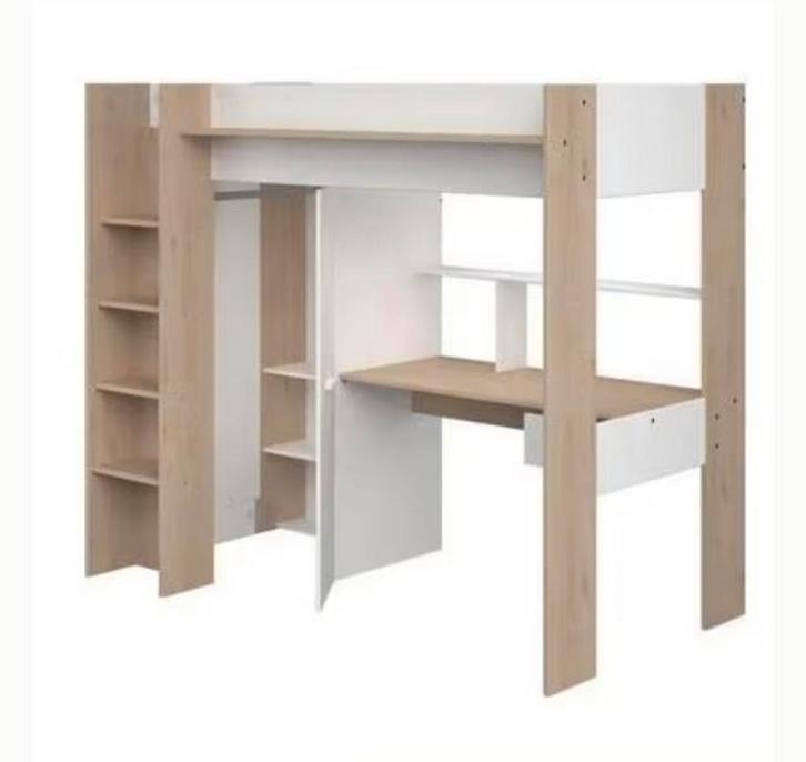 Hoogslaper 'Mike' Bed Buro Kast, Huis en Inrichting, Slaapkamer | Stapelbedden en Hoogslapers, Zo goed als nieuw, Hoogslaper, 90 cm