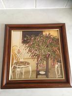 Schilderijlijst met gezellig plaatje, Minder dan 50 cm, Onbekend, Ophalen of Verzenden, Zo goed als nieuw