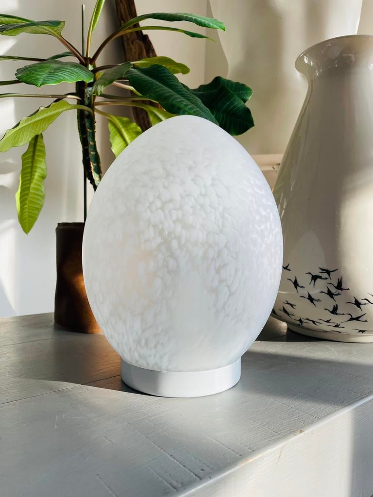 Vianne EGG Lamp van Domec Luminaires, Huis en Inrichting, Lampen | Tafellampen, Ophalen of Verzenden, Zo goed als nieuw, Glas