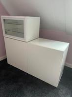 Witte IKEA kast met losse vitrine, Huis en Inrichting, Kasten | Vitrinekasten, Met deur(en), Minder dan 100 cm, 25 tot 50 cm, 100 tot 150 cm