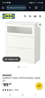 Ladekast Brimnes Ikea, Huis en Inrichting, Kasten | Ladekasten, Ophalen, Gebruikt, 50 tot 100 cm, 3 of 4 laden