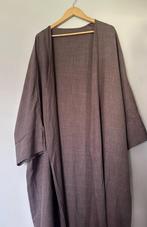 Linnen look abaya jelleba kimono bruin geweven stof taupe, Kleding | Dames, Jurken, Ophalen of Verzenden, Zo goed als nieuw, Bruin