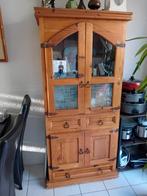 Houten Buffetkast met Glasdeuren, Huis en Inrichting, Kasten | Buffetkasten, Ophalen, Gebruikt, 50 tot 100 cm, 150 tot 200 cm