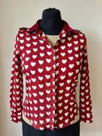 Nieuwe 100% zijde blouse met polka dots hartjes, Kleding | Dames, Blouses en Tunieken, Maat 38/40 (M), Verzenden, Nieuw, Zijde